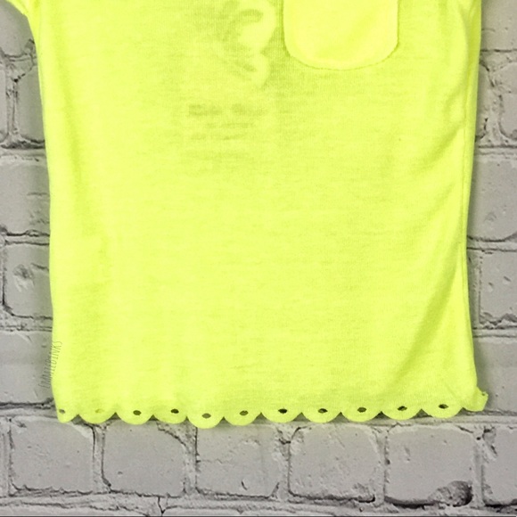 ➕NWT Girl’s Neon Boutique Pocket T-Shirt, Scallop Laser Cut Eyelet Edge - Picture 12 of 16